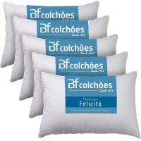Kit 5 Travesseiros Fibra Siliconada Antialérgico 45x65cm BF Colchões na Casas Bahia
