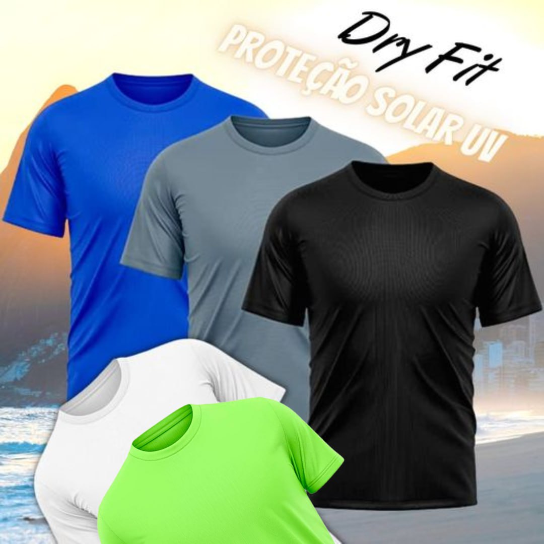 Kit 6 Camisetas Masculina Dry Fit Proteção Solar UV Térmica Academia Treino Caminhada Esporte Camisa Praia Blusa na Amazon
