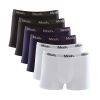 Kit 6 Cuecas Boxer Mash Cotton Preto Azul E Branco na Estrela10
