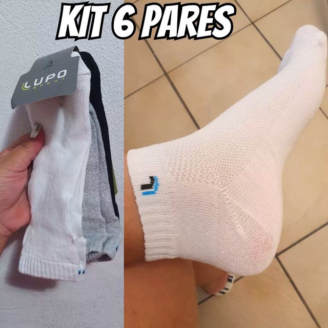 Kit 6 Pares Meias Lupo Soquete Cano Baixo Academia Original na Mercado Livre