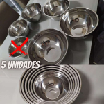 KIT 6 Tigelas Bowl Aço Inox Funda Multiuso Medidora na Amazon