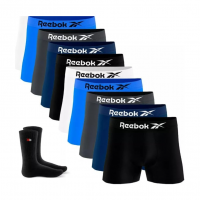Kit 9 Cuecas Boxer Reebok Masculinas Microfibra Adulto Box Sem Costura+ 2 Meias na Amazon