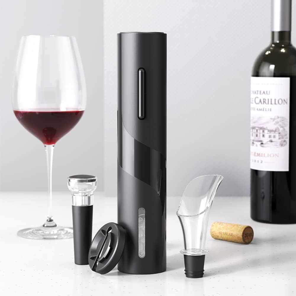 Kit Abridor de Vinho elétrico Pilha Preto na Amazon