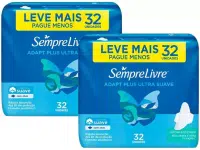 Kit Absorvente Sempre Livre Adapt Plus – com Abas – 64 Unidades na Magazine Luiza