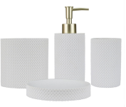 Kit Acessórios para Banheiro Resina Santorini – 4 Peças na Amazon