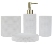 Kit Acessórios para Banheiro Resina Santorini – 4 Peças na Amazon