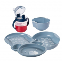 Kit Alimentação 5 Peças Prato Raso Prato Fundo Tigela Prato Ludico E Caneca Com Bico Menino Plasútil na Amazon