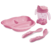 Kit Alimentação Prato Com Divisórias Porta-Suco E Colheres Rosa Adoleta Bebê na Amazon