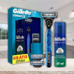 Kit Aparelho de Barbear Gillette Aqua Grip MACH3 – 1 Aparelho de Barbear 3 Carga 1 Espuma de Barbear na Magazine Luiza