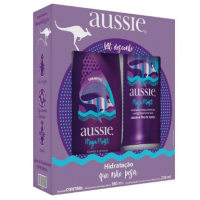 Kit Aussie Mega Moist Shampoo 180ml + Creme De Tratamento 3 Minute Miracle 236ml na Drogasil