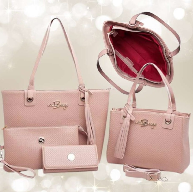 Kit Bolsa Feminina Grande + Baú + Carteira na Amazon