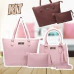 Kit Bolsa Feminina Grande + Baú + Carteira na Amazon