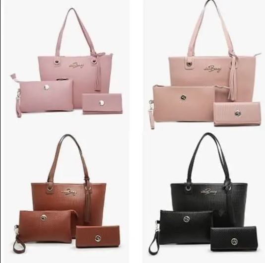 Kit Bolsa Feminina Tipo Sacola + Necessaire + Carteira Willibags na Amazon