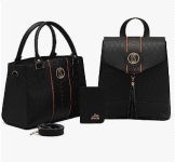 Kit Bolsas – 3 Peças: Bolsa + Mochila + Carteira na Amazon