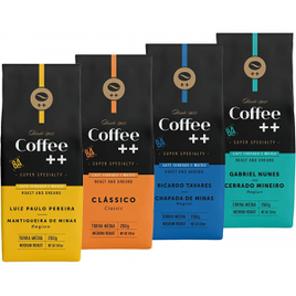 Kit Café Coffee Mais Clássico e Fazendas: Clássico 250g + 1 Chapada de Minas 250g + 1 Mantiqueira de Minas 250g  + 1 Cerrado 250g na Amazon