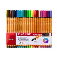 Kit Canetas Fineliner Coloridas Ponta Fina 0.4mm, Linha Premium (24) na Amazon