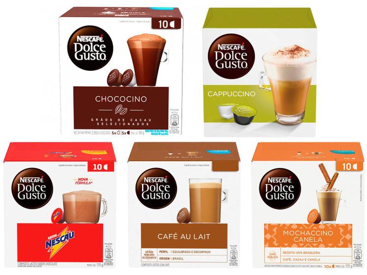 Kit Cápsula Nescafé Dolce Gusto 5 Sabores – 50 Unidades na Magazine Luiza