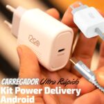 Kit Carregador de Parede Ultra Rápido com 1 Saída USB-C Power Delivery 20W + Cabo USB-C + USB-C I2GO 1,5m 3A Branco na Amazon