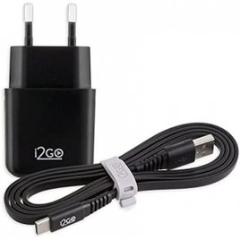 Kit Carregador De Parede USB 1A + Cabo USB-C 12m 24A I2GO na Amazon