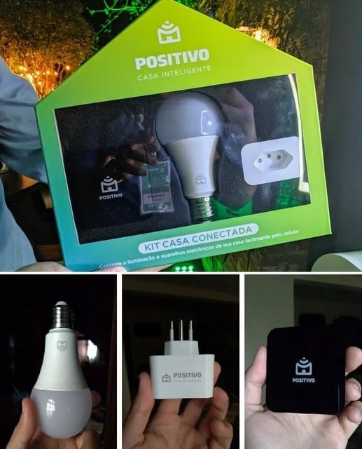 Kit Casa Conectada Positivo com Smart Controle Universal, Smart Lâmpada e Smart Plug Wi-Fi Bivolt Compatível com Google e Alexa – 3 Peças na Casas Bahia