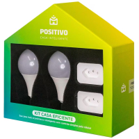 Kit Casa Eficiente Positivo Com Smart Lâmpada E Smart Plug Wi-Fi Bivolt Compatível Com Google E Alexa - 4 Unidades na Casas Bahia