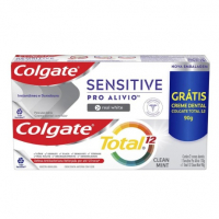 Kit Colgate Creme Dental Colgate Sensitive Pro Alivio Branqueador 110g + Creme Dental Total 12, 90g na Pague Menos