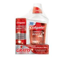 Kit Colgate Enxaguante Bucal 500ml + Creme Dental Branqueador 70g na Pague Menos