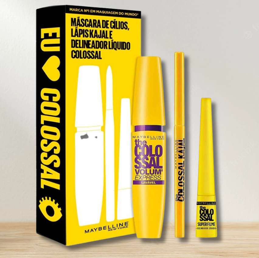 KIT COLOSSAL MAYBELLINE NY – Máscara + Delineador + Lápis na Amazon