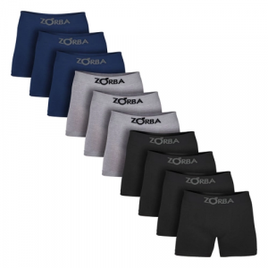 Kit com 10 Cuecas Boxer Algodão sem Costura Zorba na Americanas