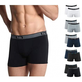 Kit com 10 Cuecas Boxer Cotton Polo Match Masculino na Amazon