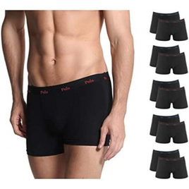 Kit com 10 Cuecas Boxer Pretas Cotton Comfort Polo Match Masculino na Amazon