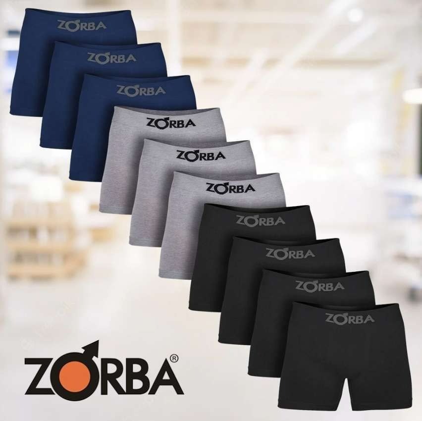 Kit com 10 Cuecas Boxer sem Costura nas Laterais Preto/Marinho/Mescla P 781 – Zorba na Americanas