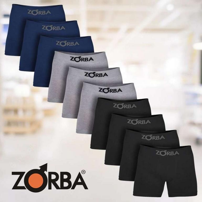 Kit com 10 Cuecas Zorba Boxer Algodão Sem Costura 781 Colorido na Amazon