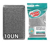 Kit com 10 Esponjas Multiuso Poliéster, limpa sem riscar, EP1416360-10, Flash Limp na Amazon
