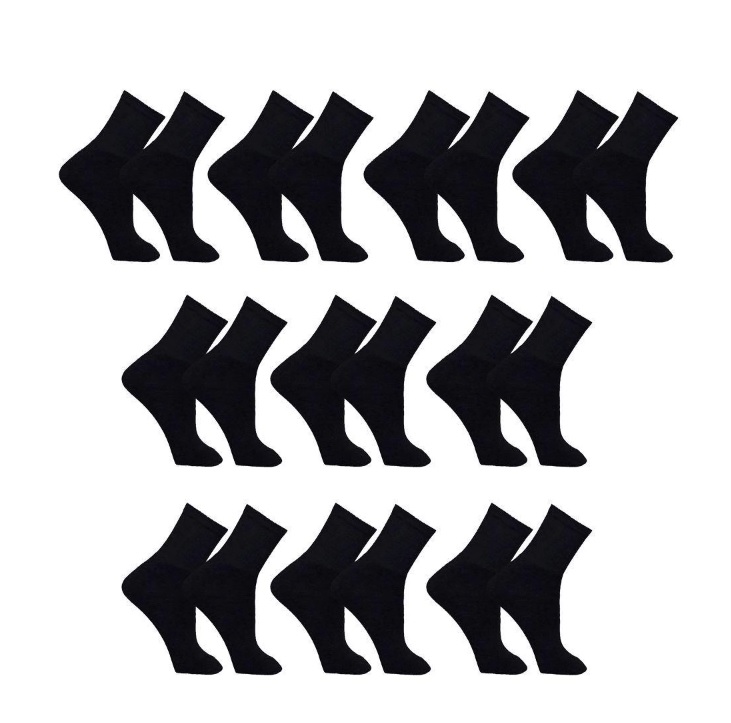 Kit com 10 Pares de Meia Cano Alto Longo Sport Preta Algodão na Casas Bahia