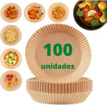 Kit com 100 unidades de papel descartável antiaderente para Air Fryer na Amazon