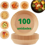 Kit com 100 unidades de papel descartável antiaderente para Air Fryer na Amazon
