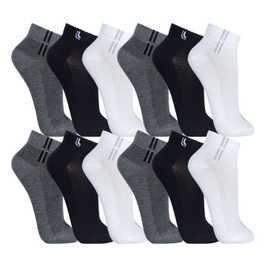 Kit com 12 Pares Cano Curto Algodão Sport Walk Lupo na Shopee