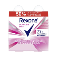 Kit Com 2 Antitranspirante Rexona Rollon Powder Dry 50ml na Pague Menos