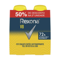Kit Com 2 Antitranspirante Rexona Rollon V8 50ml na Pague Menos