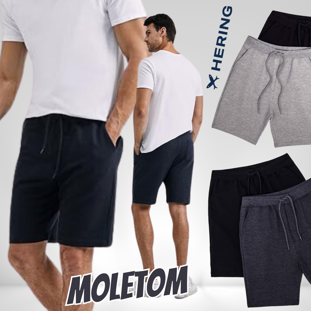 Kit Com 2 Bermudas Básicas Masculinas Em Moletom na Amazon