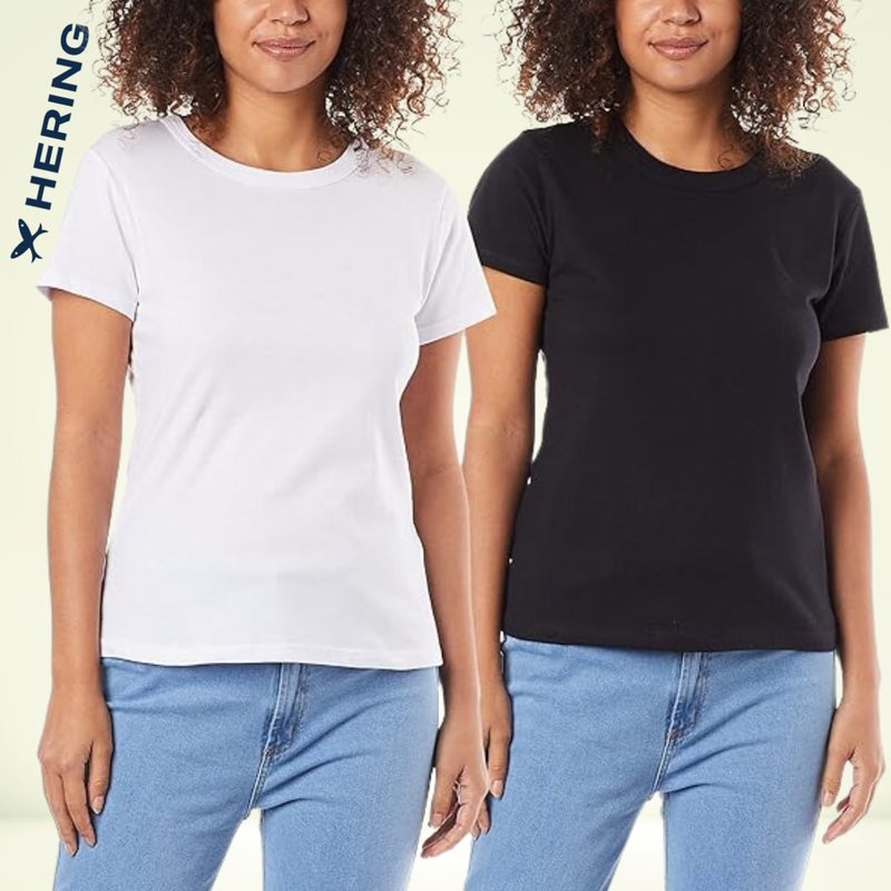 Kit Com 2 Camisetas Femininas Básicas na Amazon