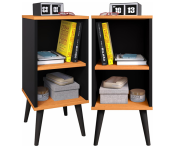 Kit com 2 Mesas de Cabeceira Retrô com Prateleira Charme na Amazon