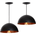 Kit com 2 Pendentes Ônix Meia Esfera – Preto E Cobre – Alumínio 30Cm na Amazon