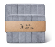 Kit com 2 Tapetes de Banheiro Super Soft, 60x40cm, Cores Cinza e Preto – Casa Repleta na Amazon
