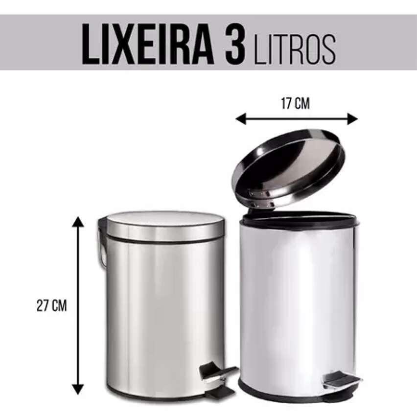 Kit com 2 Unidades Lixeira 3 Litros Inox Just Home Collection – Just Home Colletion na Magazine Luiza