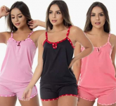 Kit com 3 Baby Doll Malha Conforto | Pijama Verão Joice na Amazon