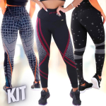 Kit com 3 Calças Legging Mescla Sublimadas na Amazon