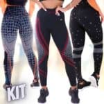 Kit com 3 Calças Legging Mescla Sublimadas na Amazon