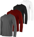 Kit com 4 Camisetas Masculinas Básicas Manga Longa Slim Fitness na Amazon